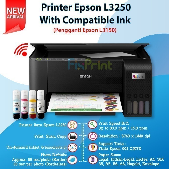 Printer Epson L3250 L 3250 Wifi Print Scan Copy Pengganti Epson L3150 Best