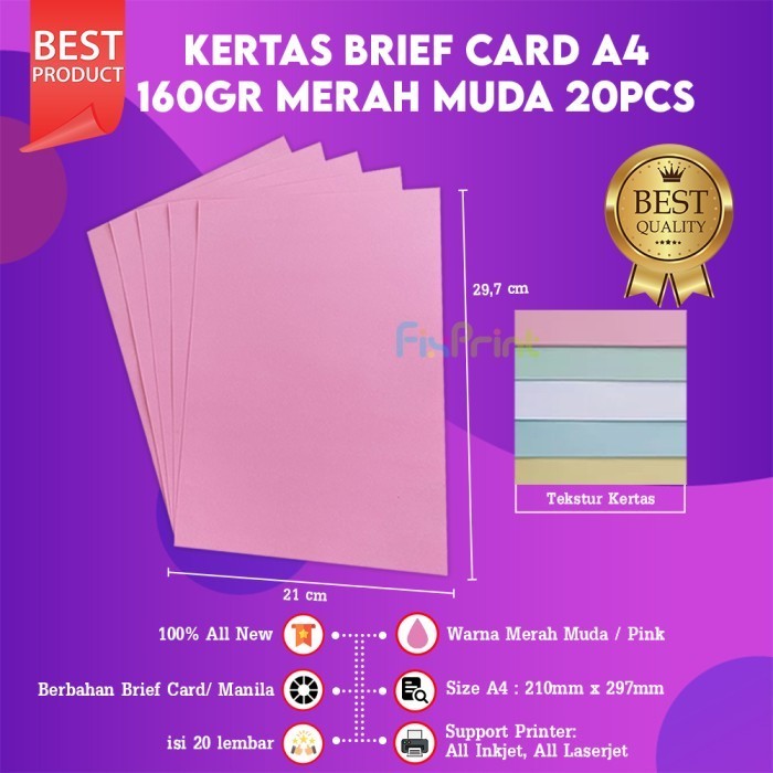 

Kertas Brief Card (Bc) A4 Kertas Manila Kartu Tik 160Gsm 100 Lembar Best
