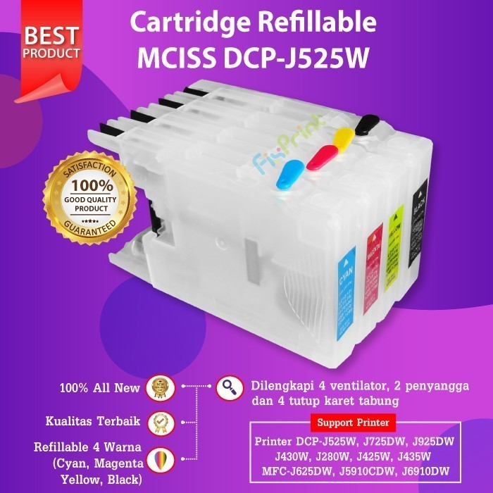 Cartridge Tinta Refillable Lc400 Mciss J5910Dw J6710Dw J6910Dw Best