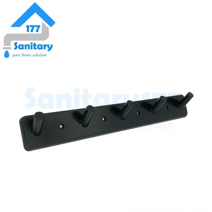 Gantungan Baju 5Kait Hitam Soligen-Kapstok 5 Kait Black Plastik Pvc Best
