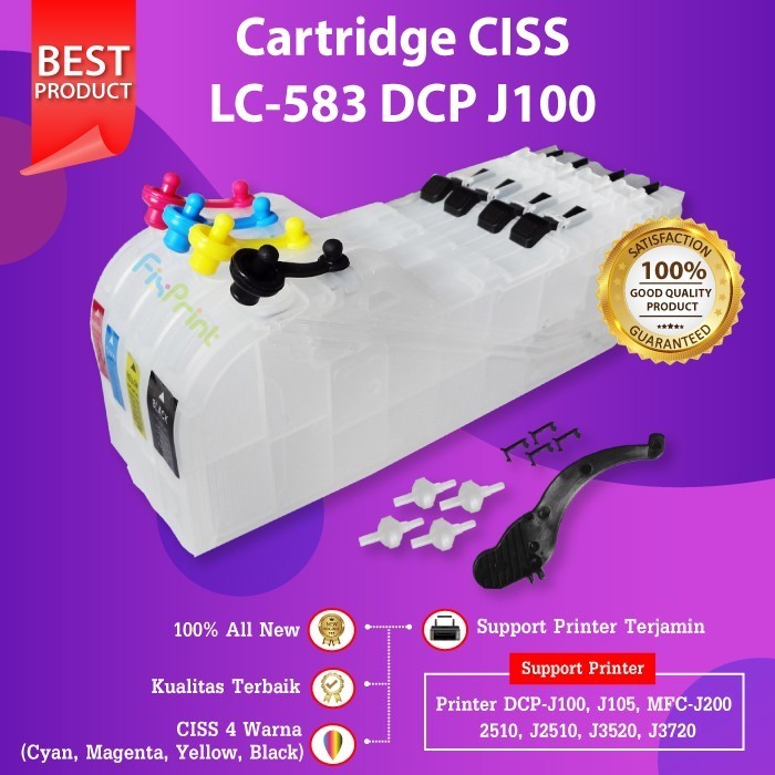 Cartridge Ciss Infus Lc583 Lc535 Printer J100 J3520 J3720 Panjang Best