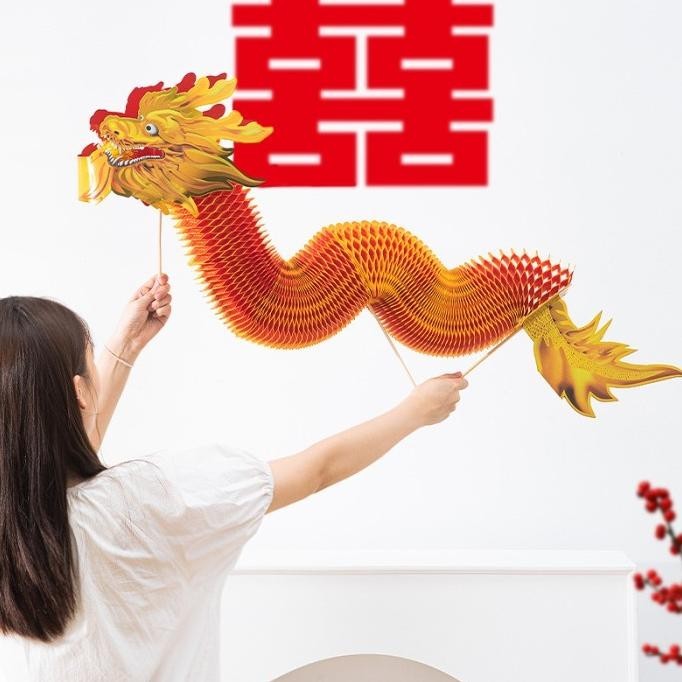 

New New Naga Kertas 3M Dekor Tahun Baru Imlek Naga Kado Hiasan Mainan Naga Terbaik