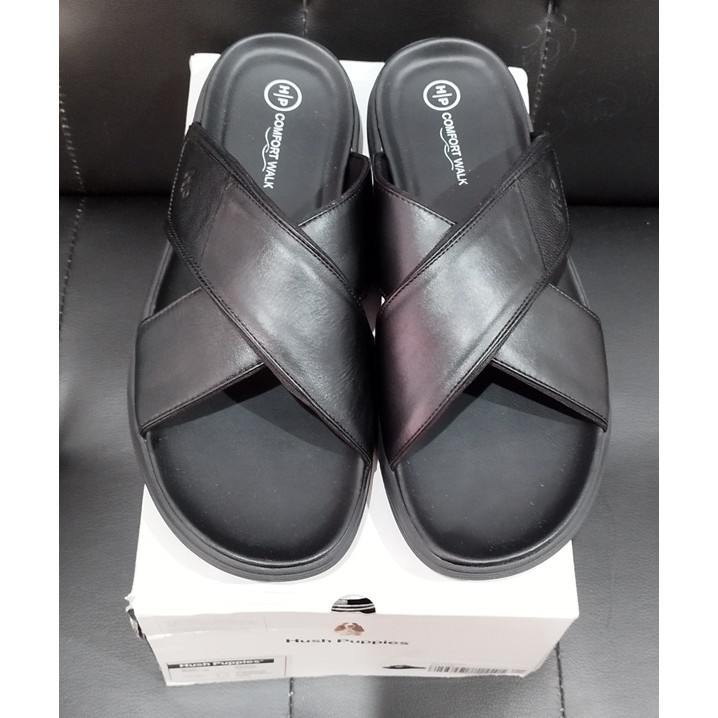 Sandal Kulit Pria Hush Puppies Original Dillon Black Size 43