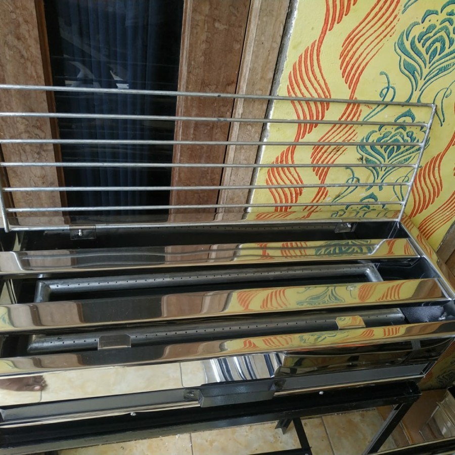 Panggangan Gas / Bakaran Gas 2 Tungku / Panggangan Ikan / Panggangan Ayam / Panggangan Bahan