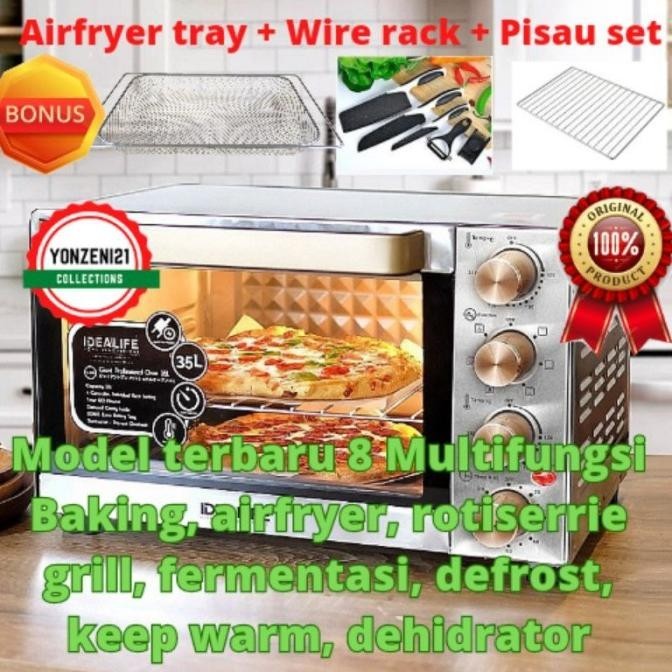 Oven Listrik Oven Kompor Pemanggang Roti Kue 35 Liter Idealife Il 335 Cindyschoice