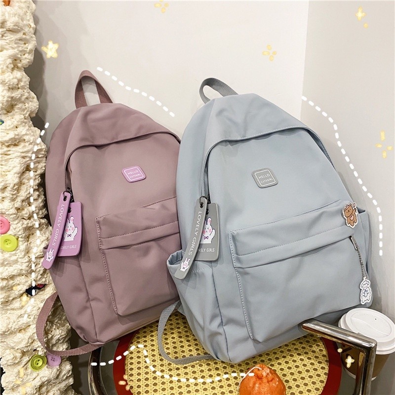 TAS LAPTOP KUAT ANTI AIR // Mores Tas ransel Pastel Riby Korean Nilon backpack Import polos Tas
