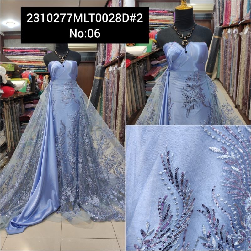 kain Tile Brokat Bunga 3D payet 2310277MLT0028D#2 No:06