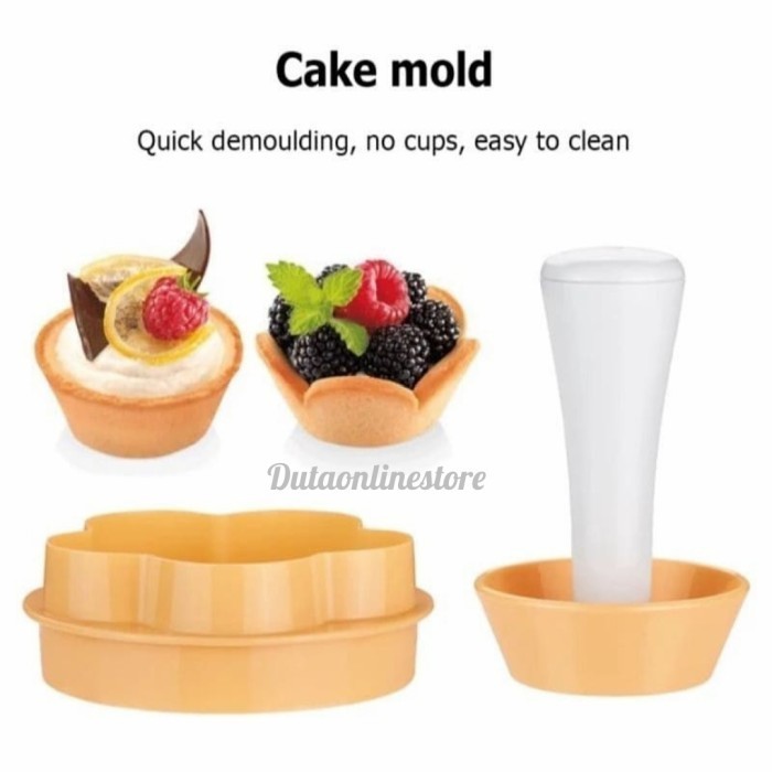 Cetakan Pie Susu Egg Tart Mold Set / Stamp / Pie Molder Pusher