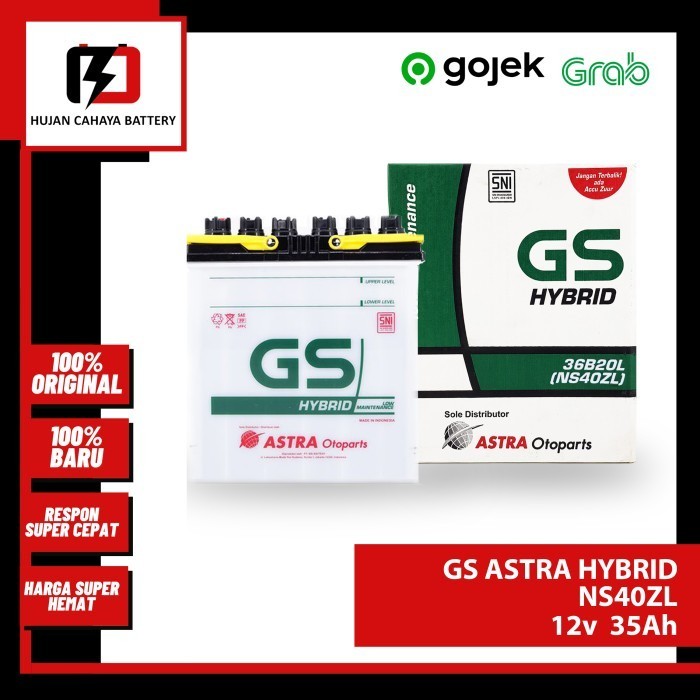 Aki Mobil Gs-A Hybrid Ns40Zl/ Ns-40-Zl /Ns 40 Zl - Aki Toyota Hilux D Gratis Ongkir