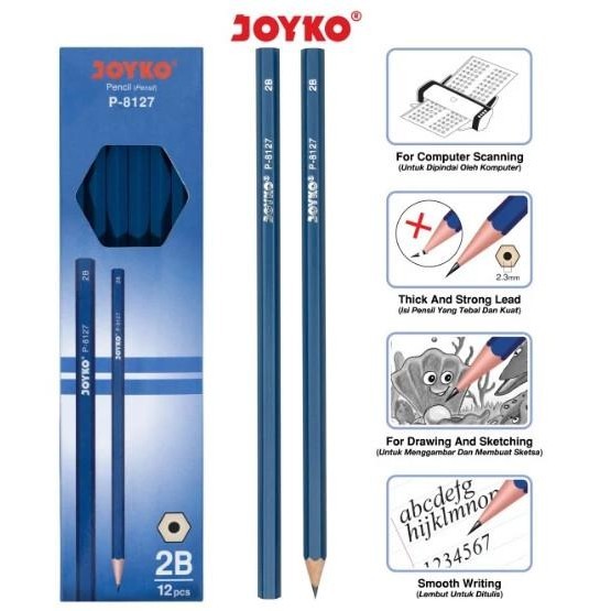 

Pensil 2B Joyko (12pcs) /Pensil Joyko P-8126 /Pencil 2B murah