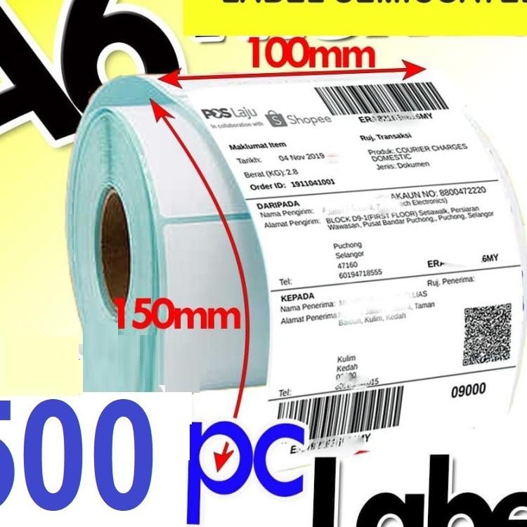 

Bozzbuy - Smartcom Label Stier Thermal Barcode 100X150Mm 10X15Cm Isi 500 Pcs Size A6