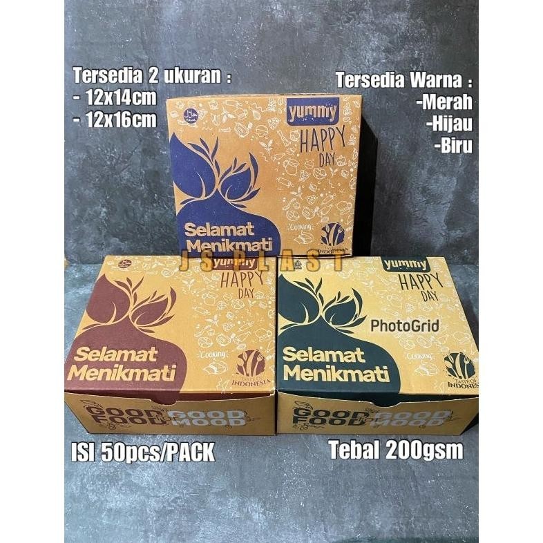 

COD (ISI 50PCS) Snack Box 12x12cm 12x14cm / Dus Kue Bahan Kraft / Dus Snack Murah