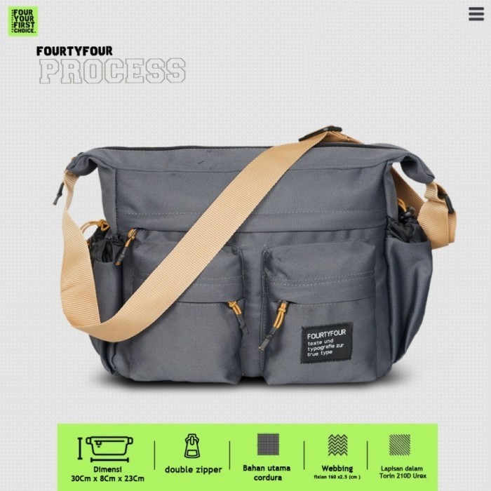 tas selempang pria Tas Selempang Pria FourtyFour Process Kantung Samping - Abu-abu 2.0(A7T7) tas sel