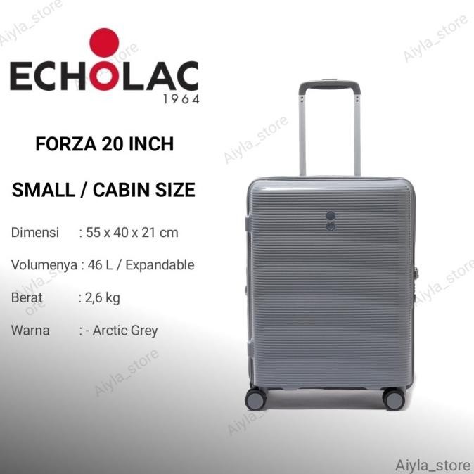 Echolac Forza 20 Inch Small Cabin Expand Arctic Grey - Koper Echolac Andalanyu