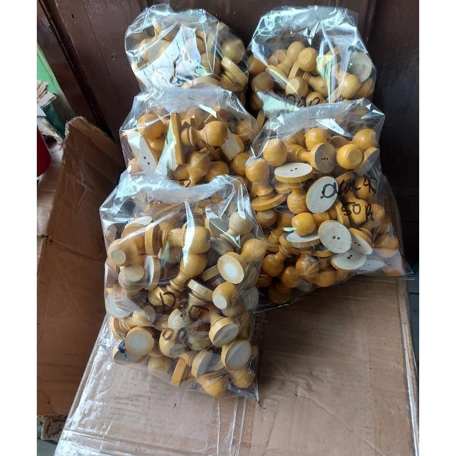 

Paket gagang stempel kayu bulat isi 50pcs