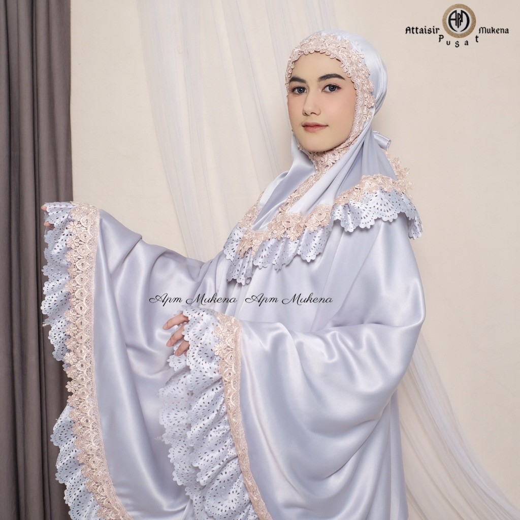 [SYAR'I MINERV] Apm Mukena - Mukena Alesha Kalung Lasercut Rempel Daily Apm Renda Mewah