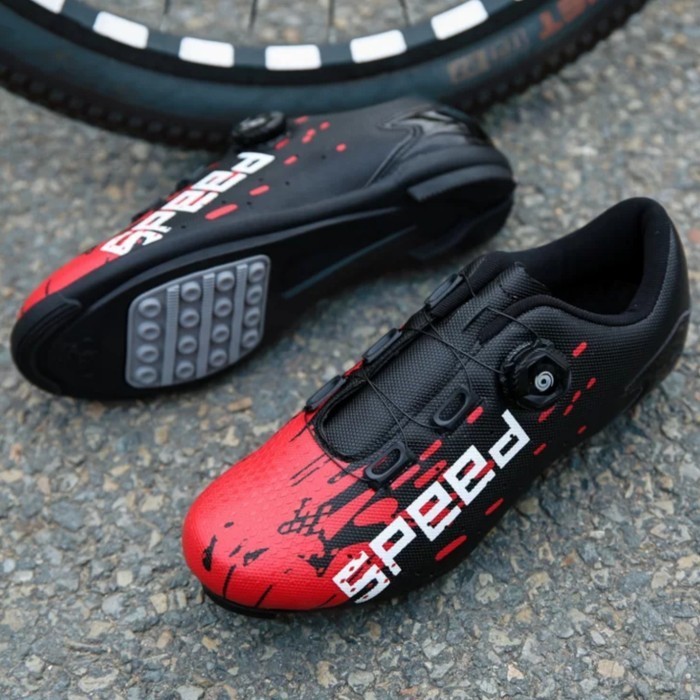 Speed Sepatu Non Cleat Sepatu Gowes Non Cleat Black-Red
