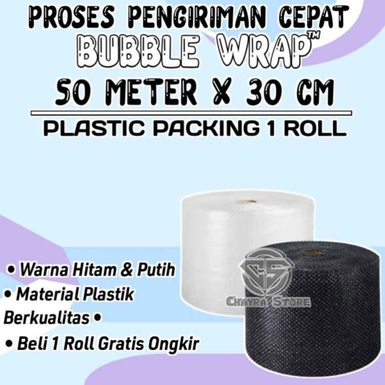 

Big Sale Bubble wrap roll 50m x 30cm plastik packing buble warp (TEBAL) Berkualitas