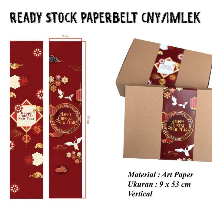 

Paperbelt Imlek Sleeve Sabuk Kertas Pita Hampers Cny Sincia Uk 53X9Cm 002