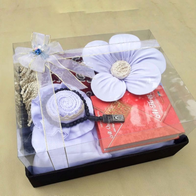 [SYAR'I MINERV] Seperangkat Alat Sholat Cewek Unuk Mahar Pernikahan Hamper Kado Bahan Mukena Katun