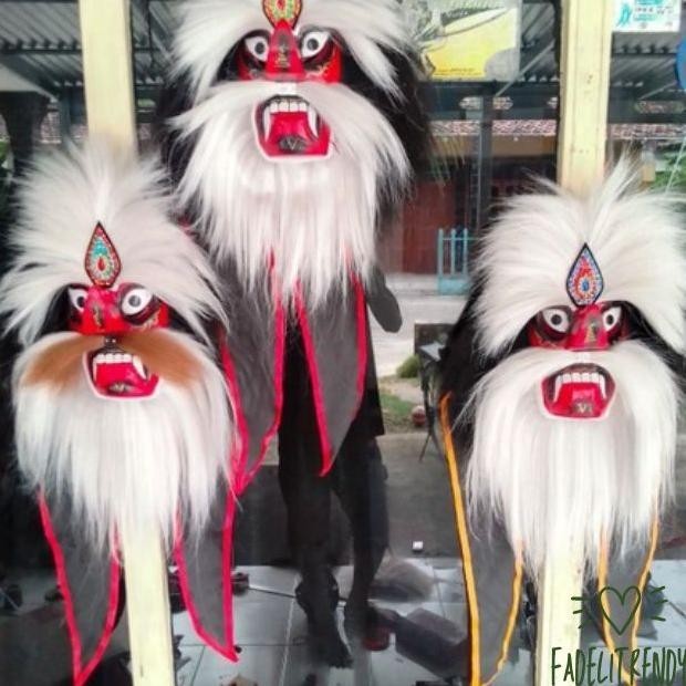 Terlaris Cod Topeng Ganong Full Rambut Sintetis Ganongan Anak Murah Ponorogo / Bujangganong / Ganong