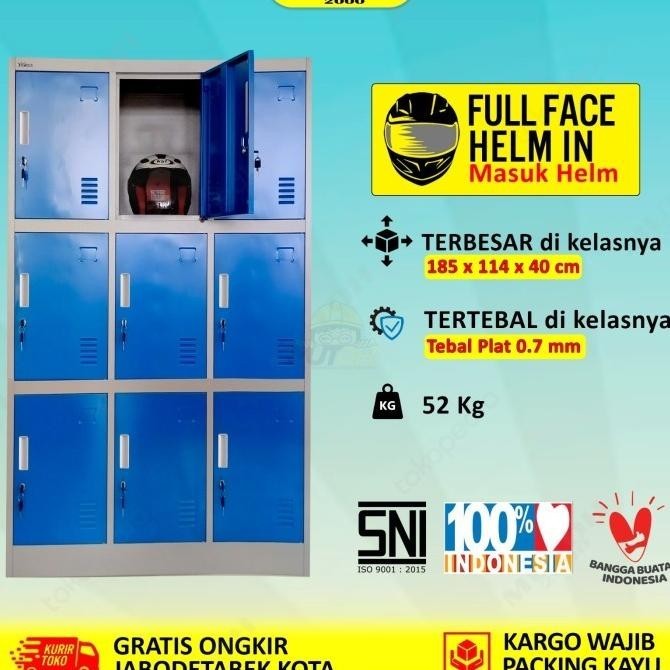 

Best Sales Loker Locker Besi 9 Pintu Jumbo Full Plat Masuk Helm Lj09P Stok Terbatas