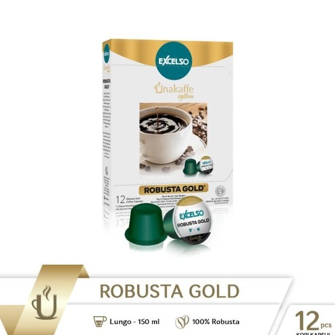 

Coffee Capsule - Kopi Kapsul Excelso Unakaffe Robusta Gold Box