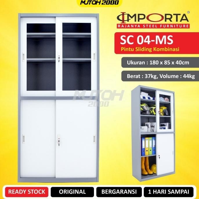 

New Importa 04-Ms Lemari Arsip Besi Pintu Sliding Kombinasi Berkualitas