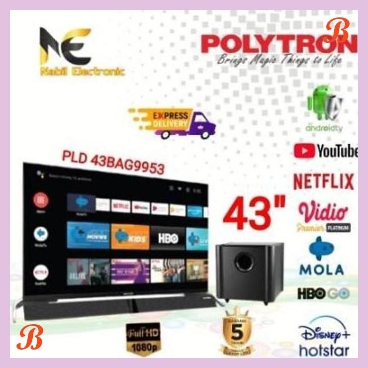 | ME | TELEVISI LED POLYTRON 43BAG9953 SMART ANDROID TV 43 INCH