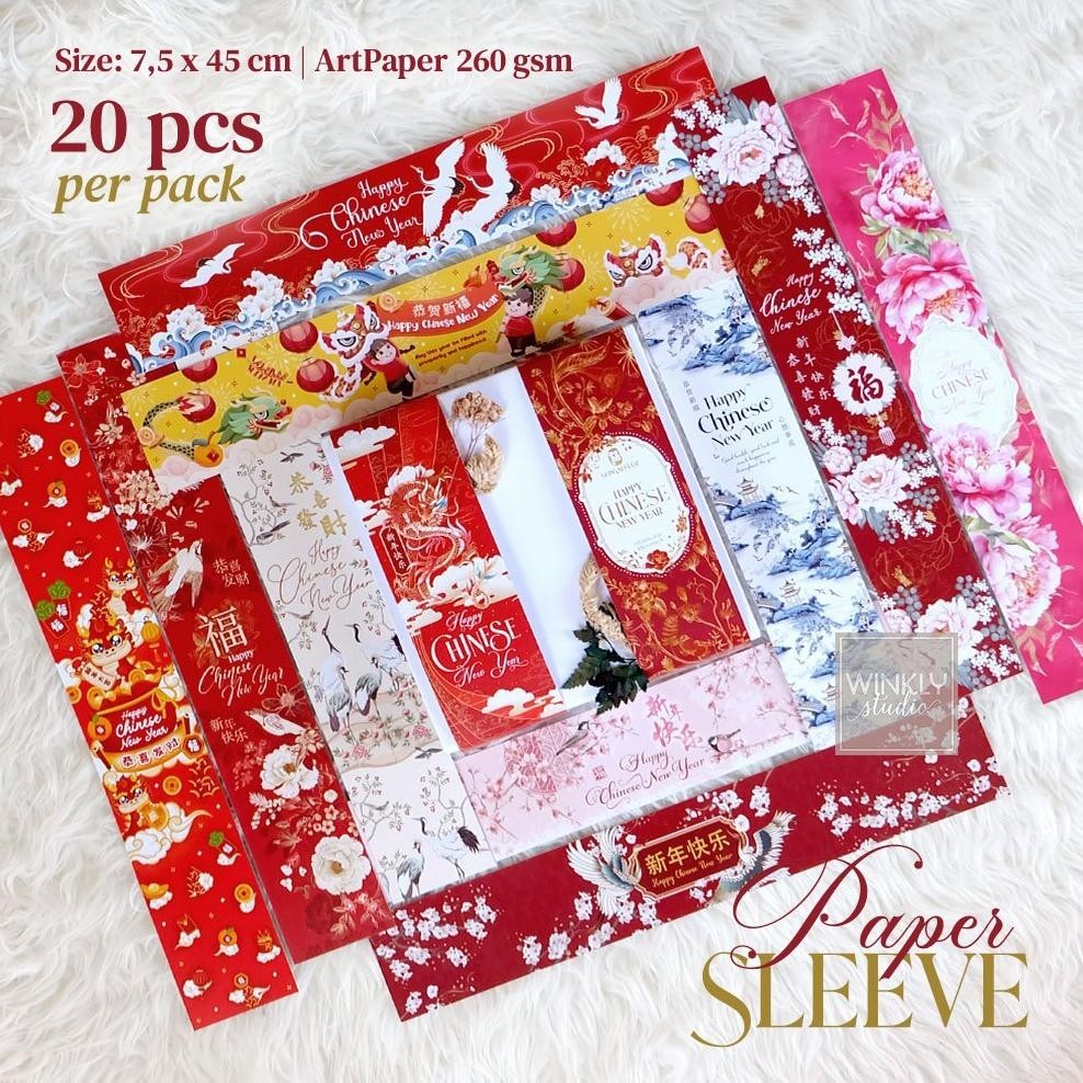 

Tawaran Khusus" 20pcs LONG Paper BELT Imlek 2024 / Sleeve Kotak Parcel Sincia / Label Panjang Hampers ||