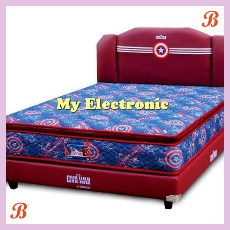 | ME | HARGA KASUR BIGLAND CAPTAIN AMERICA PILLOW TOP HANYA KASUR UKURAN 160X200