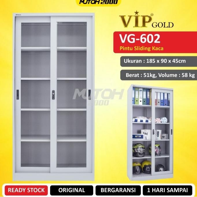 

New Sale Vip Gold Vg-602 Lemari Arsip Besi Pintu Sliding Kaca Berkualitas