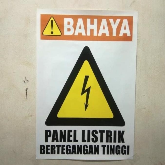 

STIKER SIGN BAHAYA PANEL LISTRIK TEGANGAN TINGGI. RAMBU K3 SAFETY.
