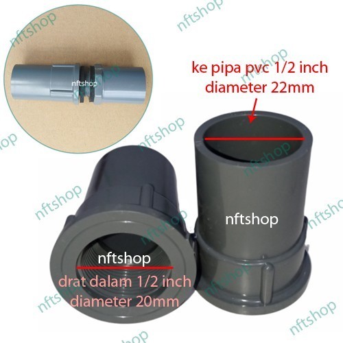 Sok Drat Dalam 1/2 Inch Rucika