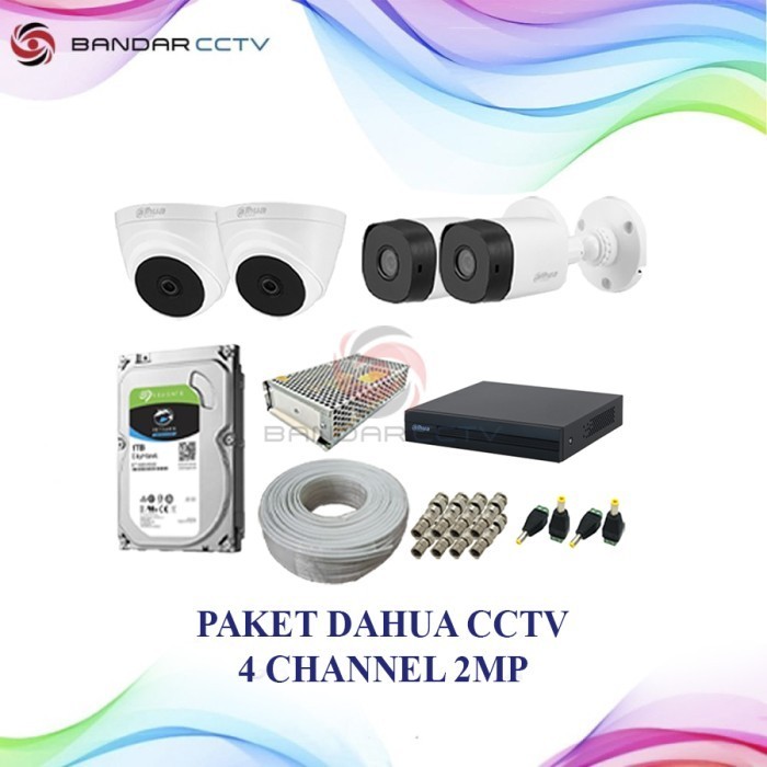 Paket Dahua 4 Chanel Kamera Cctv Resolusi 2MP
