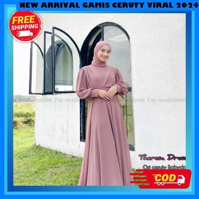 Baju Perempuan Majelisan Ngaji Ceruty Gamess Gami Dres Longdress Kondangan Perempuan Mewah Elegan Ma