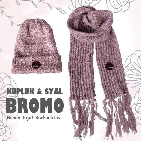 Populer Kupluk & Syal Bromo Tebal Premium / Syal Bromo / Syal Rajut Hangat Saat Musim Dingin