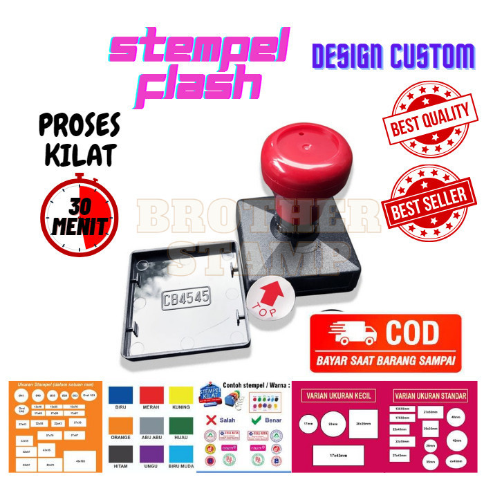 

MURAH STEMPEL CUSTOM / 43X67 mm / OTOMATIS TINTA /BISA 2 WARNA