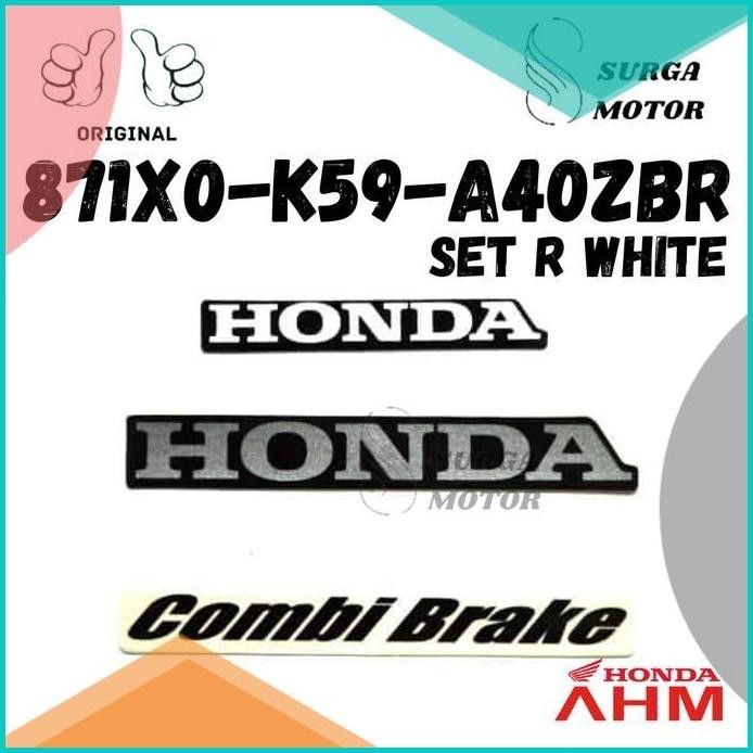 Stiker Emblem Stripe Set Kanan Putih Vario 150 eSP Honda Combi Brake 1