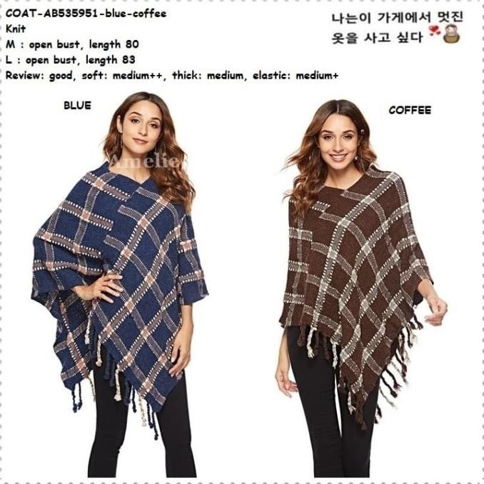Baju Outer Cape Cardigan Rajut Rumbai Wanita Korea Import AB535951