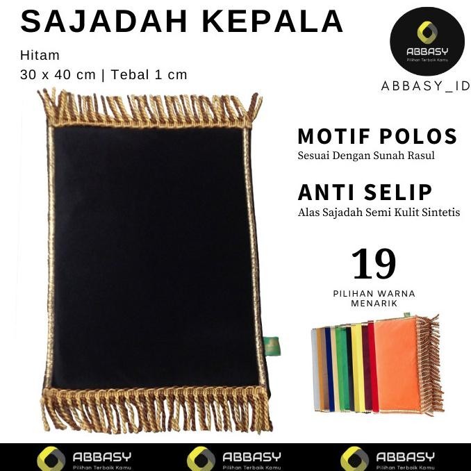 Sajadah Kepala HITAM (SS) - Sajadah Polos Bulu Tebal PREMIUM