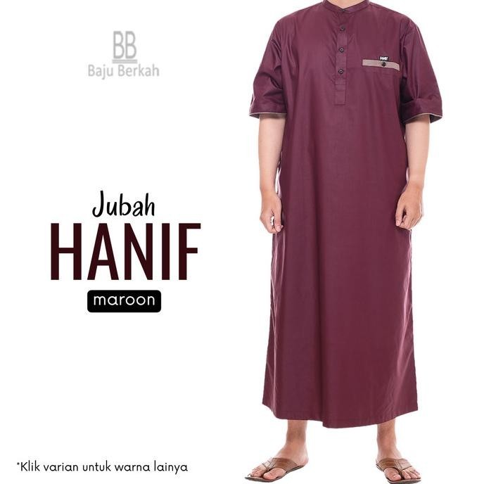Baju Berkah - Jubah Hanif/Jubah Gamis Pria/Jubah Pria Lengan Pendek