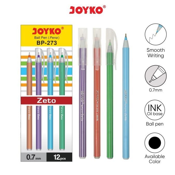 

Ball Pen Pulpen Pena Joyko Bp-273 Zeto 0.7 Mm 1 Box 12 Pcs