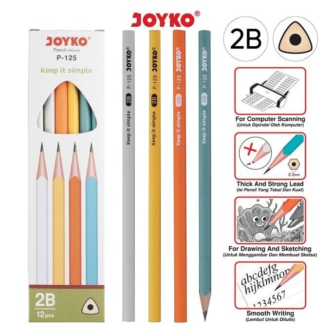 

Pensil Pencil Joyko P-125 2B 1 Box 12 Pcs