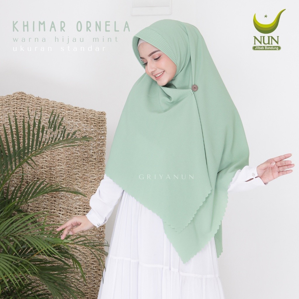 (Warna 1) Jilbab Ornela Nun Jilbab/ Jilbab Instan / Kerudung Instan / Kerudung Pet Antem / Kerudung