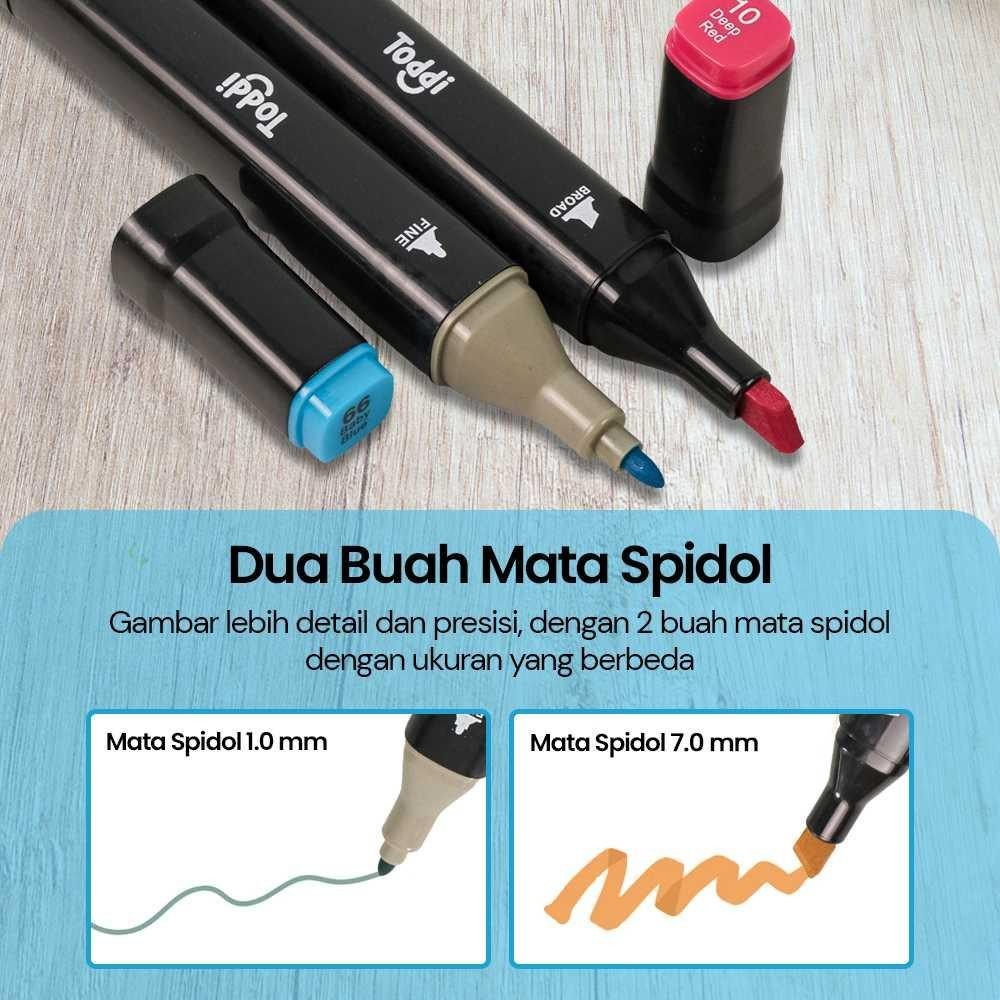 

Toddi Spidol Dual Side Art Sketch Marker Drawing Set 12 Color - T12