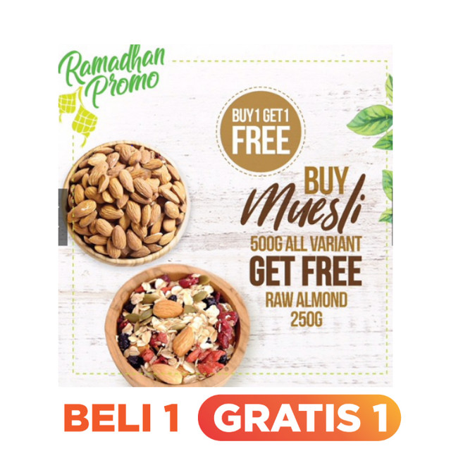 

Buy 1 Get 1 Free, Buy Muesli Get Free Raw Almond 250Gr