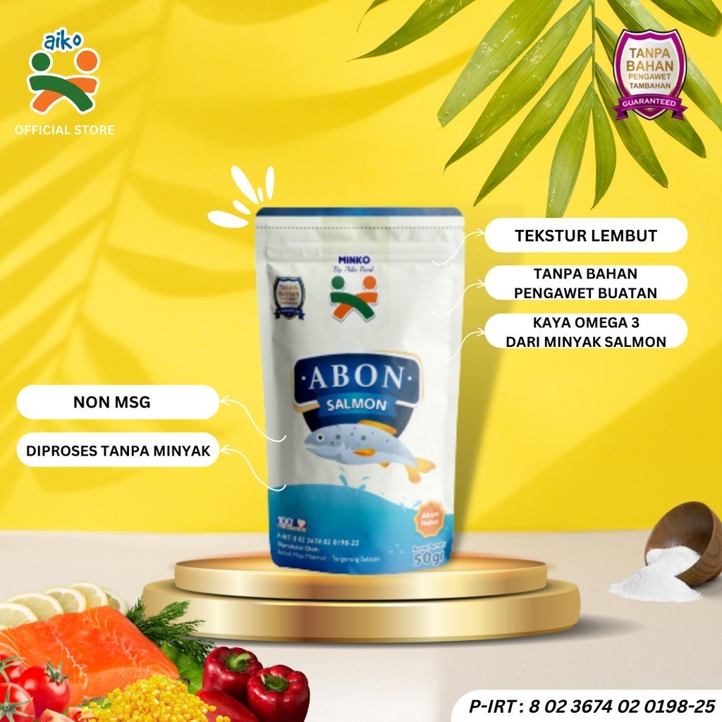 

Aiko Abon Halus/ Abon Salmon/ Abon Non Msg/ Tekstur Lembut - 50Gr