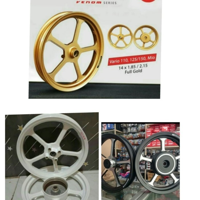 PROMO PELEK RECING ROSSI VENOM HALLEY VARIO 110/BEAT/SCOOPY UK 185/215-14 K #ORIGINAL