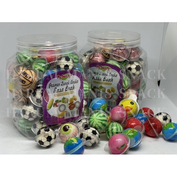 

!!! Permen Viral Yupi Bola K Footbal Candy Aneka Rasa Buah Toples Isi 50 Pcs Bola Trolli Luv Aaa